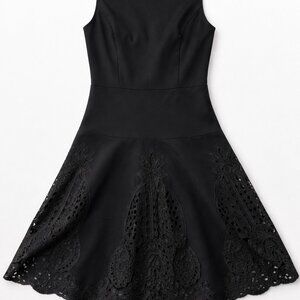 Kobi Black Fit & Flare Dress Lace Hem Detail Sleeveless Size 4 EUC